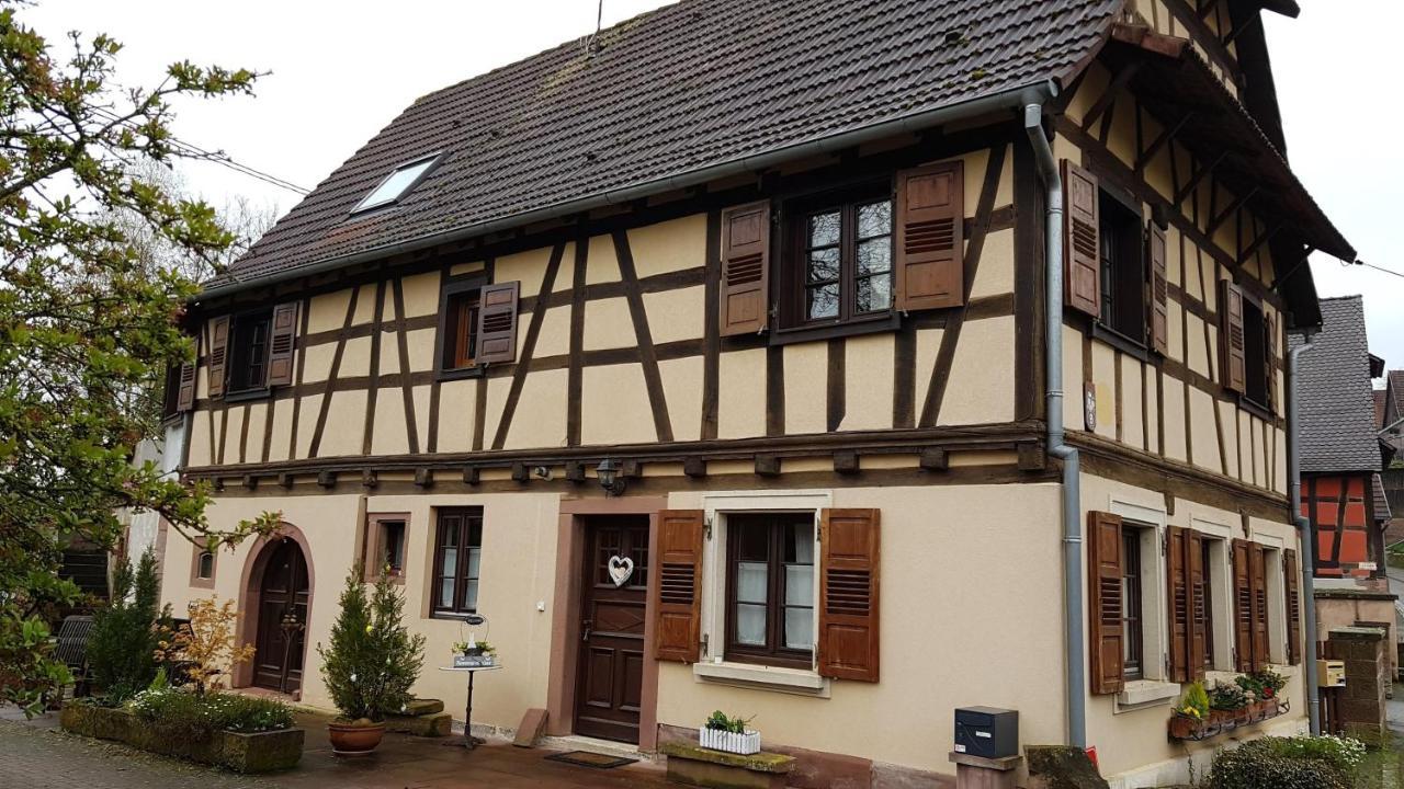 GITE AU PETIT RUISSEAU-Etage et combles-maison alsacienne 4 personnes 3 nuitées minimum Langensoultzbach Esterno foto