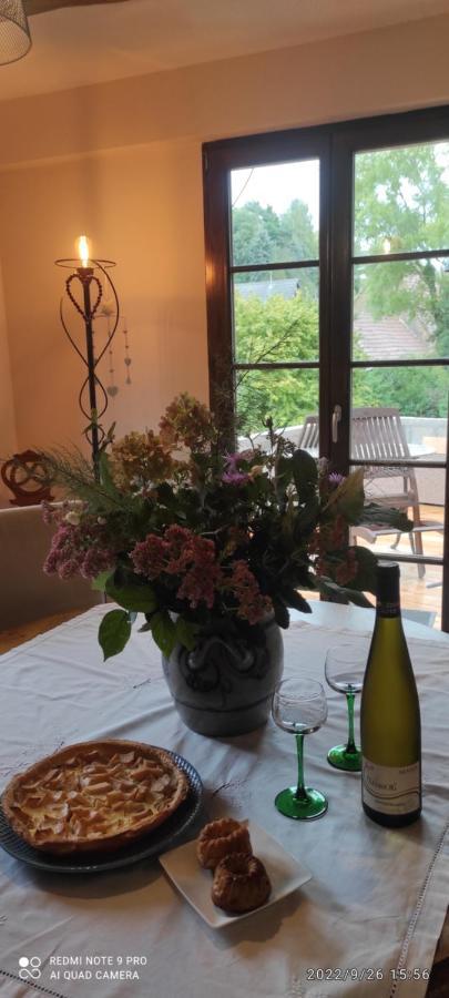 GITE AU PETIT RUISSEAU-Etage et combles-maison alsacienne 4 personnes 3 nuitées minimum Langensoultzbach Esterno foto