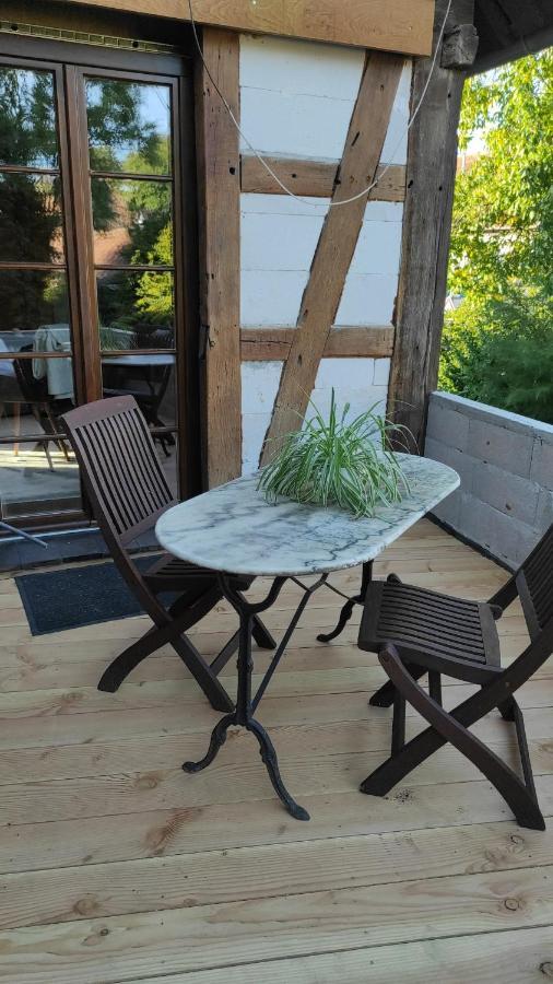 GITE AU PETIT RUISSEAU-Etage et combles-maison alsacienne 4 personnes 3 nuitées minimum Langensoultzbach Esterno foto
